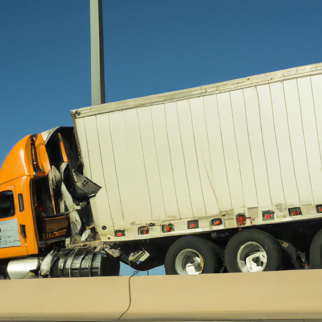 A wrecked truck serving as a reminder of the devastating consequences of truck accidents.