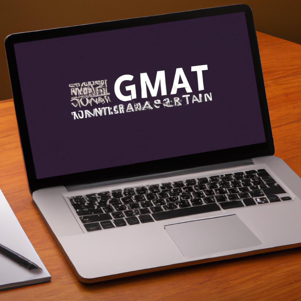 A laptop showcasing the convenience of pursuing an online MBA without the need for GMAT scores.