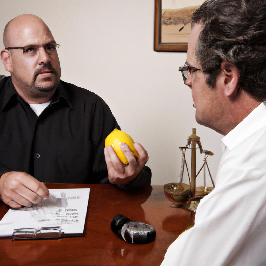 Empathetic Sacramento lemon law attorney guiding a client through the legal process.